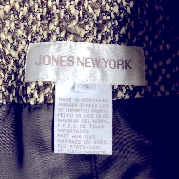 JONES NEW YORK Tweed Wool Blazer Jacket Brown Sz 4 - Picture 2 of 14